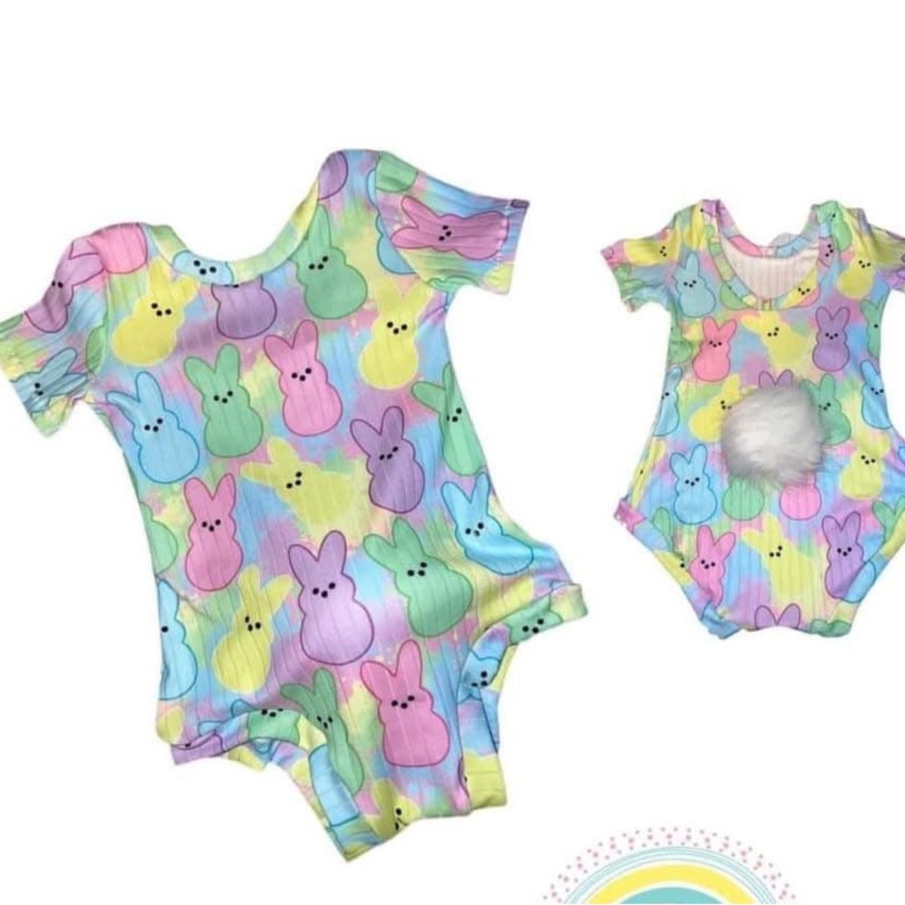 Colorful Bunny Print Toddler Onesie
